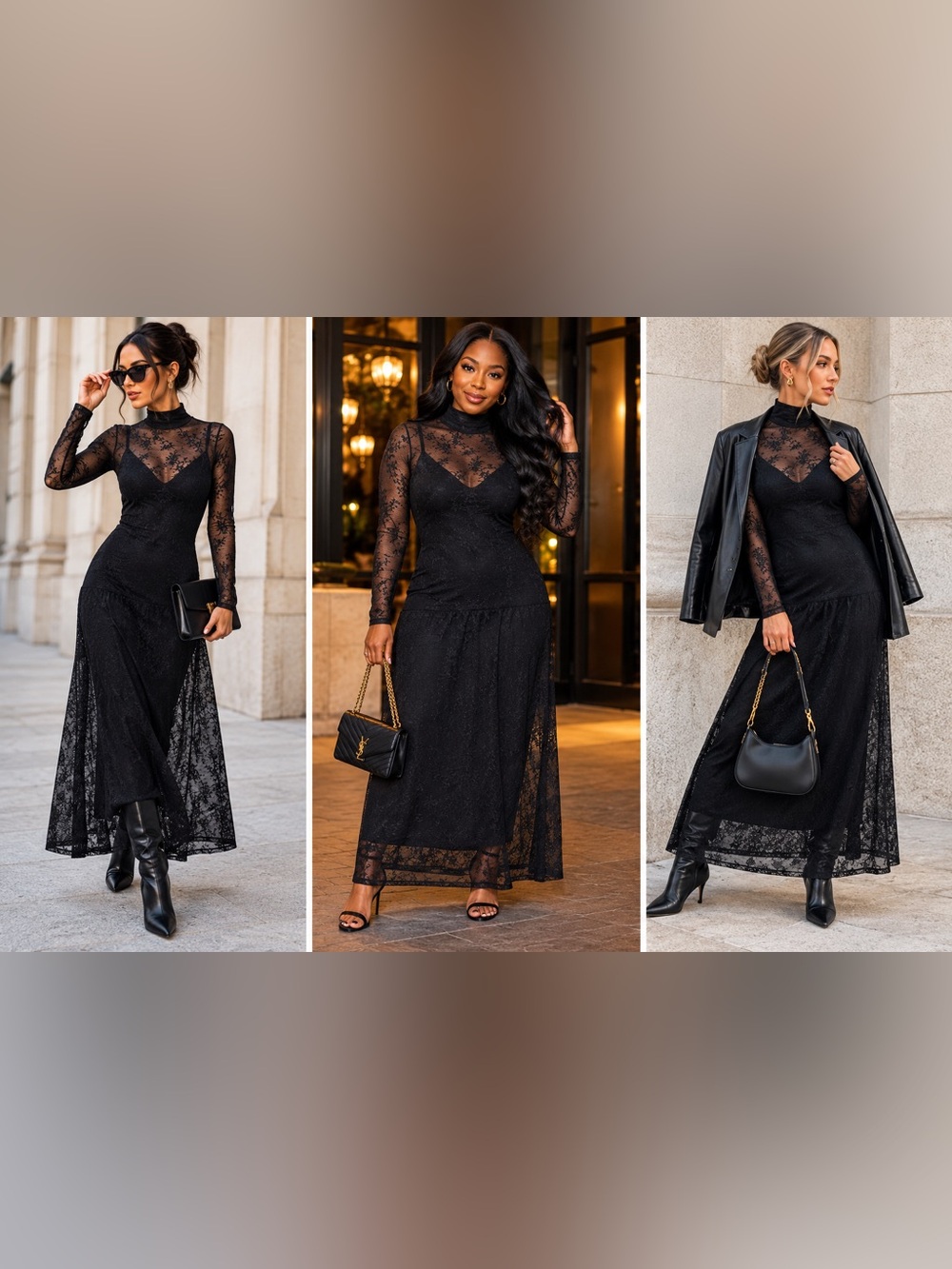 AFRM Billie Lace Dress Noir Black Size Medium